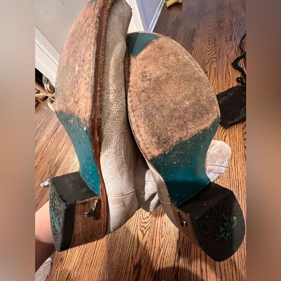 LANE BOOTS LEXINGTON BOOT IN CERAMIC CRACKLE sz 9 white distressed western - Picture 11 of 13